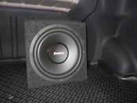 Установка сабвуфера Boston Acoustics G112-4 в Hyundai Solaris